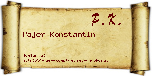 Pajer Konstantin névjegykártya